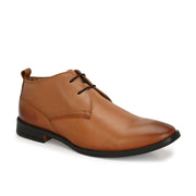 Men Premium Leather Teak Lace-Up Formal Derby Shoes (Secular-75-Teak)