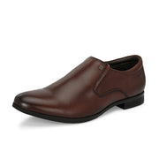Men Premium Leather Brown Slip-On Formal Shoes (Fortuner-45-Brown)