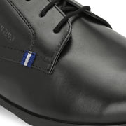 Men Premium Leather Black Lace-Up Formal Derby Shoes (Fortuner-50-Black)