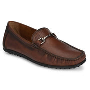 Men Premium Leather Light Brown Slip on Loafer (Prado-13-Light Brown)