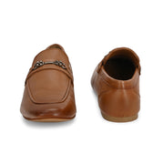 Men Premium Leather Tan Slip On Shoes (FreeWalk-21-Tan)