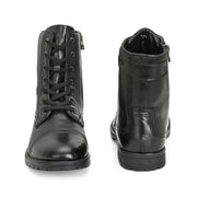 Men Premium Leather Hi Ankle Zipper Boot (V-Rockstar-99-Black)