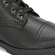 Men Premium Leather Hi Ankle Zipper Boot (V-Rockstar-99-Black)