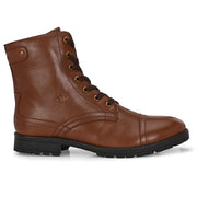 Men Premium Leather Hi Ankle Zipper Boot (V-Rockstar-99-Mocca)