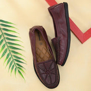 Women Premium Leather Bordo Flexible Slip On Loafer (W-Flexy-02-Bordo)