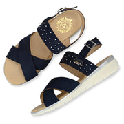 Women Premium Leather Blue Sandals (W-HR-Tempe-55-Blue)