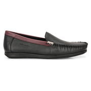 Men Premium Leather Black Slip On Loafer (V-Class-31-Black)