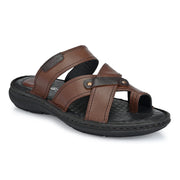 Men Premium Leather Moca/Cherry Casual Slipper (Challenge-26-Mocca-Cherry)