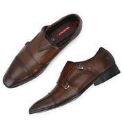 Men Premium Leather Slip-On Formal Shoes (V-Roman-81-Mocca)