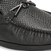 Men Premium Leather Black Slip On Loafer (V-Class-41-Black)