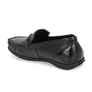 Men Premium Leather Black Slip On Loafer (V-Class-41-Black)