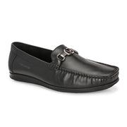 Men Premium Leather Black Slip On Loafer (V-Class-11-Black)