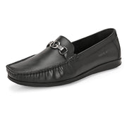 Men Premium Leather Black Slip On Loafer (V-Class-11-Black)