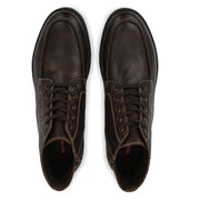 Men Premium Leather Brown Side Zipper & Lace-Up Boot (Global-82-Brown)
