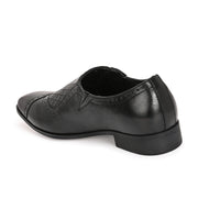 Men Premium Leather Black Slip-On Formal Shoes (V-Roman-05-Black)