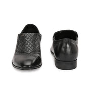 Men Premium Leather Black Slip-On Formal Shoes (V-Roman-05-Black)