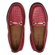 Women Premium Leather Red Formal Slip On Flexible Loafer (W-Flexy-13-Red)