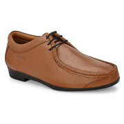 Men Premium Leather Cognac Casual Derby Shoes (Churchil-50-Cognac)