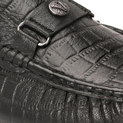Men Premium Leather Black Casual Slip On Driving Loafers (Emporio-28-Black)