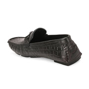 Men Premium Leather Black Casual Slip On Driving Loafers (Emporio-28-Black)