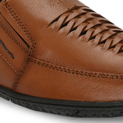 Men Premium Leather Tan Slip-On Formal Shoes (CityWalker-40-Tan)