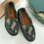 Women Premium Leather Green Slip On Flexible Loafer (W-Flexy-20-Green)