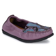 Women Premium Leather Lilac Slip On Flexible Loafer (W-Flexy-20-Lilac)
