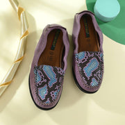 Women Premium Leather Lilac Slip On Flexible Loafer (W-Flexy-20-Lilac)