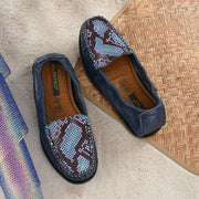 Women Premium Leather Navy Slip On Flexible Loafer (W-Flexy-20-Navy)