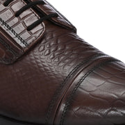Men Premium Leather Brown Lace-Up Formal Derby Shoes (Winston-60-Brown)