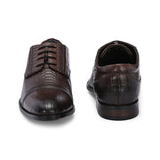 Men Premium Leather Brown Lace-Up Formal Derby Shoes (Winston-60-Brown)