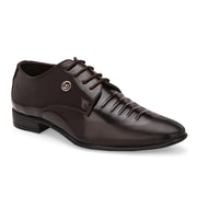 West Port Men Synthetic Patent Lace-Up Party Wear Shoes (M-BT-50-Brown)