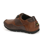 Men Premium Leather Casual Derby Shoes (Creative-55-Tan-Brown)