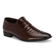 West Port Men Synthetic Patent Slip-On Party Wear Shoes (M-BT-03-Brown)
