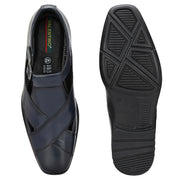 Men Premium Leather Navy Casual Sandals (NewTop-80-Navy)