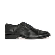 Men Premium Leather Black Lace Up Formal Oxford Shoes (Winston-65-Black)