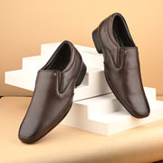 Men Premium Leather Brown Slip-On Formal Shoes (California-20-Brown)