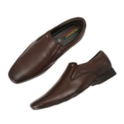 Men Premium Leather Brown Slip-On Formal Shoes (California-20-Brown)