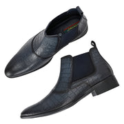Men Premium Leather Blue Formal Chelsea Boot (Pride-85-Blue)