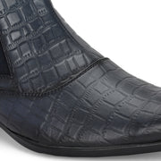 Men Premium Leather Blue Formal Chelsea Boot (Pride-85-Blue)