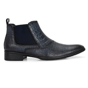 Men Premium Leather Blue Formal Chelsea Boot (Pride-85-Blue)