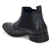 Men Premium Leather Blue Formal Chelsea Boot (Pride-85-Blue)