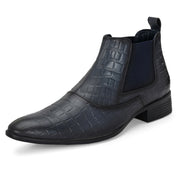 Men Premium Leather Blue Formal Chelsea Boot (Pride-85-Blue)