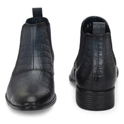 Men Premium Leather Blue Formal Chelsea Boot (Pride-85-Blue)
