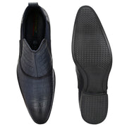 Men Premium Leather Blue Formal Chelsea Boot (Pride-85-Blue)