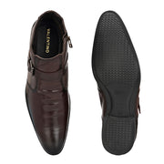 Men Premium Leather Brown Side Zipper Formal Ankle Boot (Pride-75-Brown)