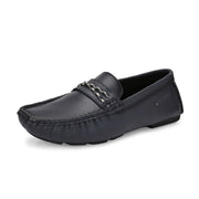 Men Premium Leather Blue Casual Slip On Driving Loafers (Emporio-30-Blue)