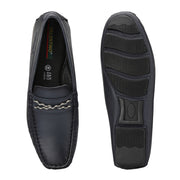 Men Premium Leather Blue Casual Slip On Driving Loafers (Emporio-30-Blue)