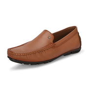 Men Premium Leather Tan Slip On Loafer (Italiano-01-Tan)