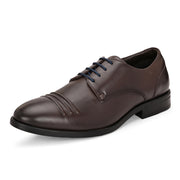 Men Premium Leather Brown Formal Derby Shoes (Charlie-51-Brown)